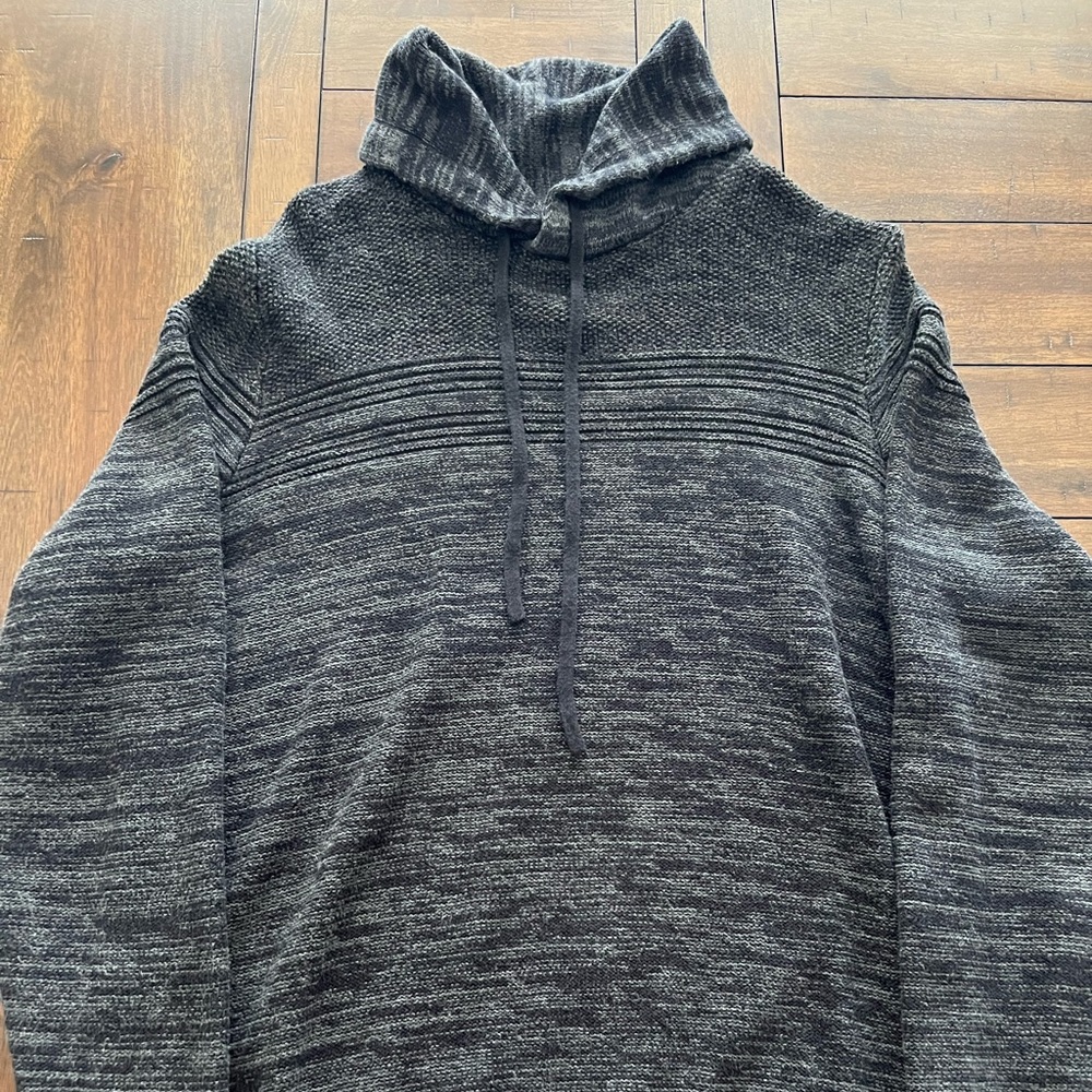American Rag Mens Pullover Sweater Cowl Collar Gray